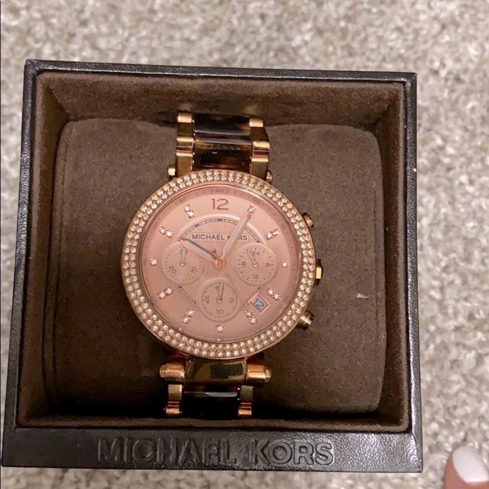 MK Women's Rose Gold & Tort Acetate Watch 39mm
